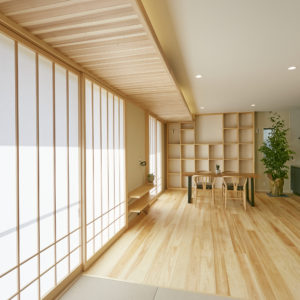 奈良で木の家注文住宅のリビングなら平野木材
