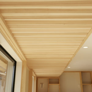 奈良で木の家注文住宅の下がり天井リビングなら平野木材