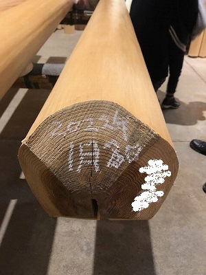 奈良で木の家注文住宅の磨き丸太平野木材