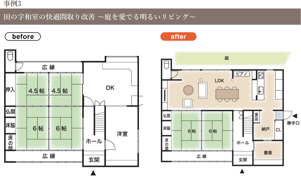 奈良で旧家リフォーム間取り改善事例なら木の家工務店の平野木材へ