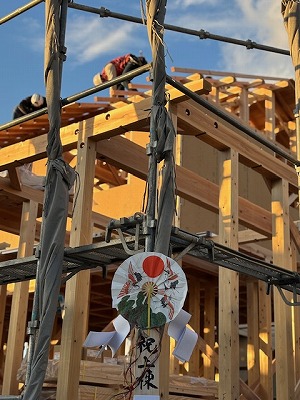 奈良の木の家工務店平野木材の棟上げ